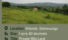 1.4 Acres Of Land For Sale In Kitende Ssekiwunga At 550m Uganda Shillings