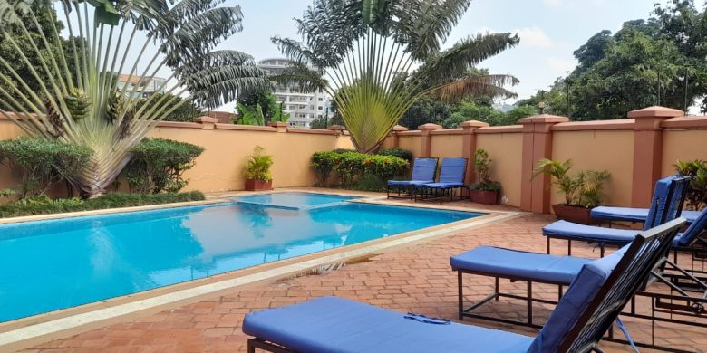 1 bedroom furnished apartments for rent in Nakasero with pool at $100 per day